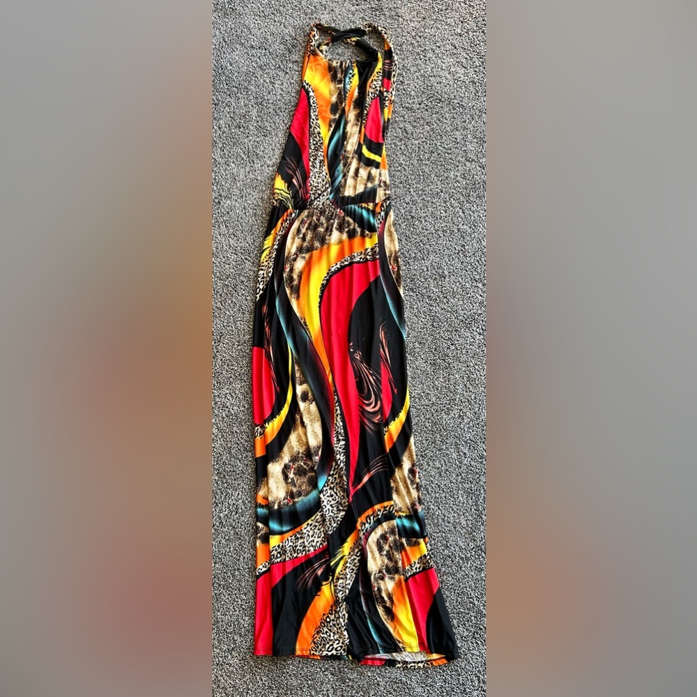 Vibrant Multi-Color Flowing Women’s Dress